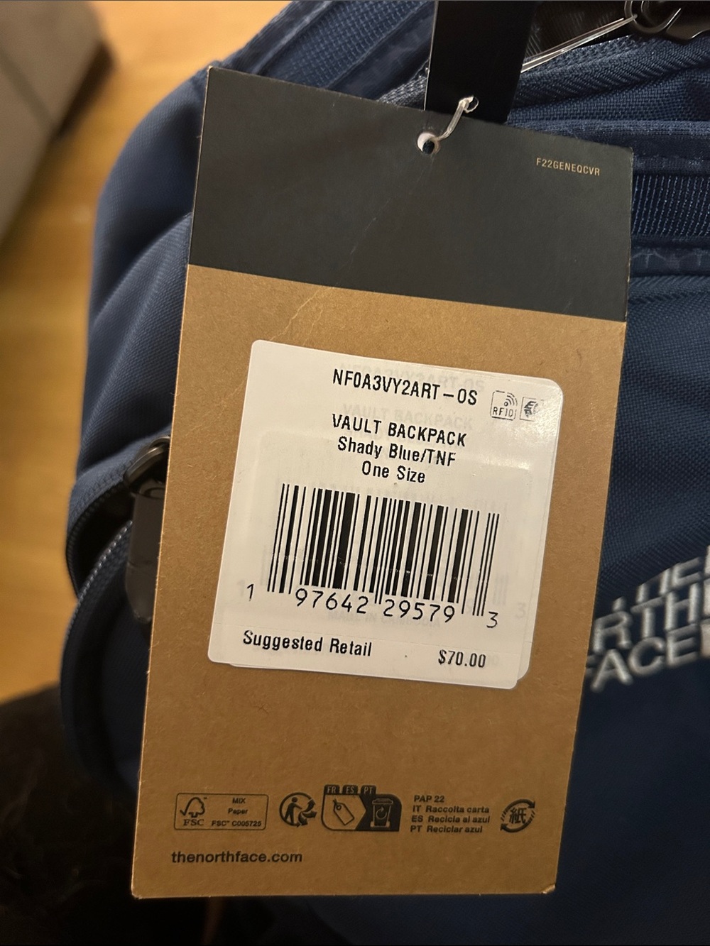 The North Face Vault Backpack - Deep Blue/shady blue net - Picture 5 of 6